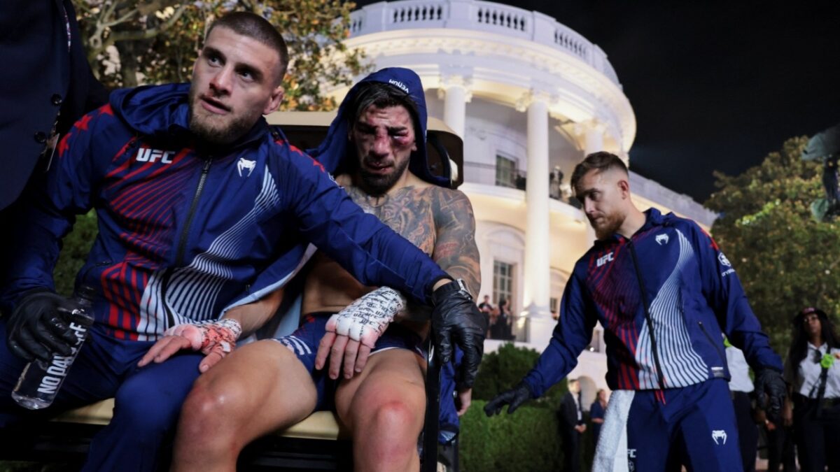 "You're a Boxer, He's a Fighter" - Conor McGregor and MMA Fans Unite to Support Ilia Topuria After Terence Crawford Shames First Career Loss 1 Ilia Topuria with brother Aleksandre Topuria after UFC Freedom 250