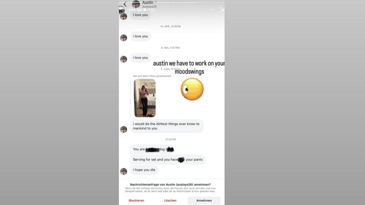Eva Lys Reveals Social Media Abuse She Received After Early Bad Homburg Open Exit 1 Eva Lys' Instagram story