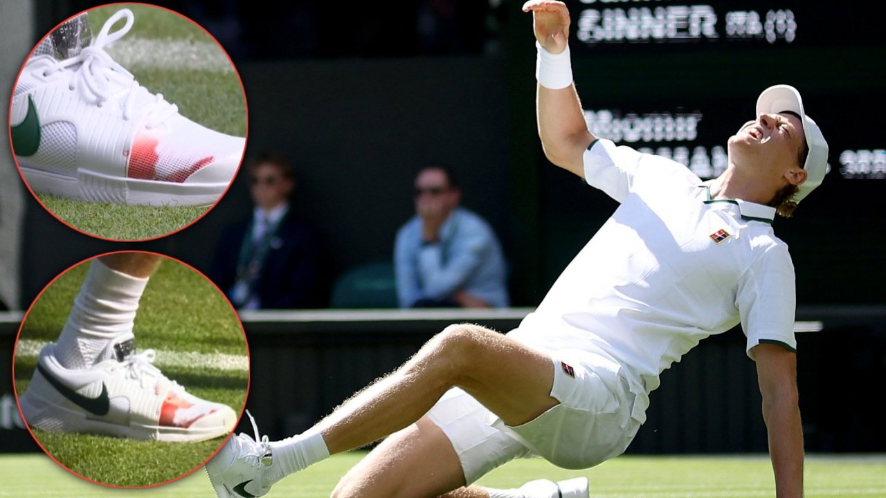 Blood Spotted on Jannik Sinner’s Foot After Scary Fall at Wimbledon