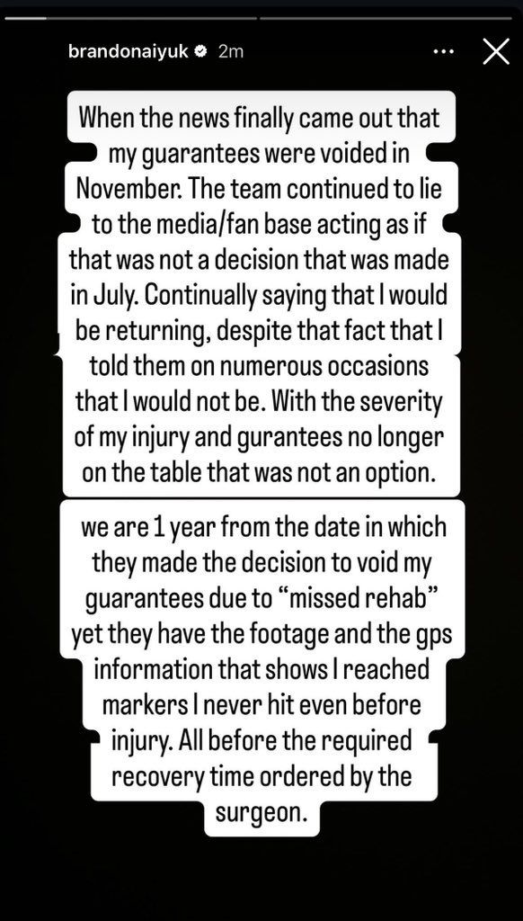 Brandon Aiyuk Continues to Call Out 'Lying' 49ers with Latest Claims Over Voided Guarantees 1 Aiyuk's latest rant