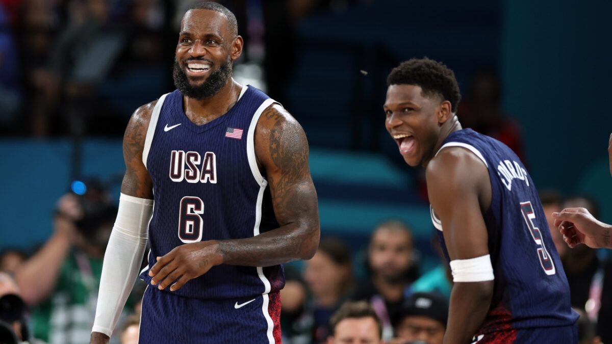 LeBron James Joining Anthony Edwards & Wolves Makes Perfect Basketball Sense, Claims Kendrick Perkins 1 LeBron James and Anthony Edwards in Paris