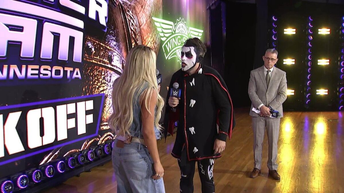 The Danhausen Curse Tanks Argentina in the FIFA World Cup Final Against Spain 1 Danhausen going at it with Liv Morgan during SummerSlam kickoff show