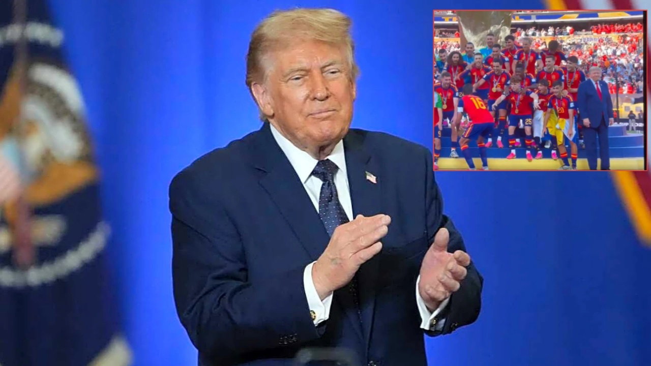 Donald Trump Hijacks Spain’s World Cup Trophy Celebration by Refusing to Leave the Stage, Ignores the FIFA President Too