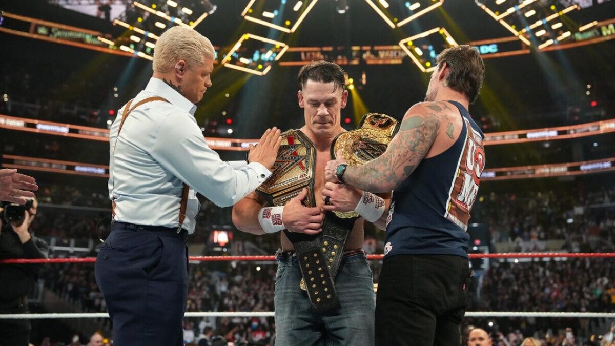 CM Punk Chokes up While Talking About the Passing of His Beloved Pet Larry 1 Cody Rhodes and CM Punk honoring John Cena