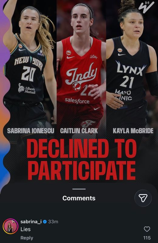 Caitlin Clark & Sabrina Ionescu Decline WNBA All-Star 3-Point Showdown Again 1 Sabrina Ionescu's comment