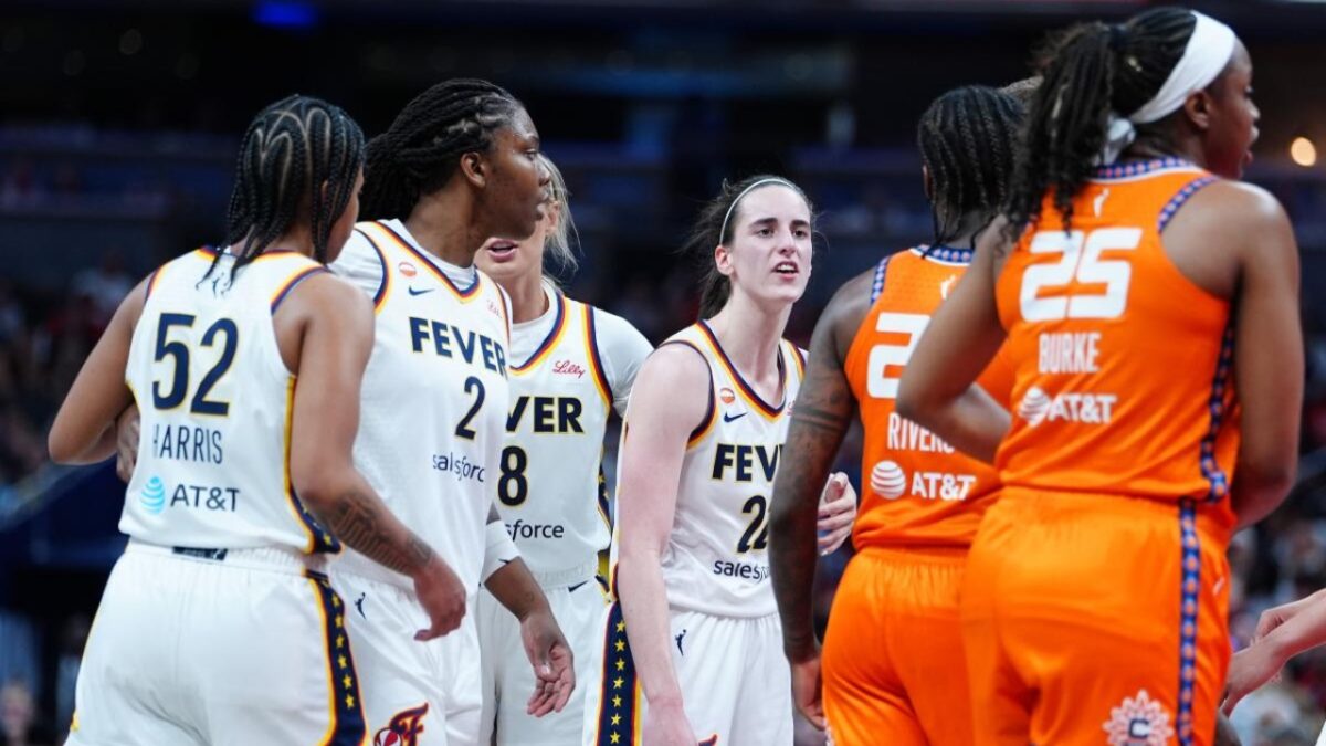 Caitlin Clark 1-Game Away From Suspension After 'Scoreboard' Taunt in Franchise Record Win 1 Clark & Rivers jawing