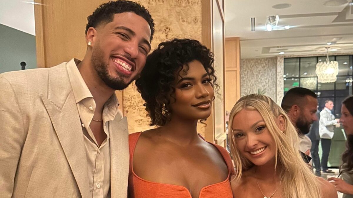 Tyrese Haliburton Trolling New York During His Wedding Angers Knicks Fans - "I Want the Pacers' Head on a Platter This Year" 1 Haliburton, Taylor Rooks, and Jade Jones at the wedding