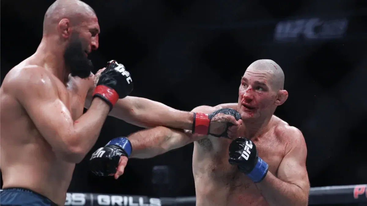 Khamzat Chimaev Reacts to Rumor of Sean Strickland Defending Title in December Against Another Opponent 1 Sean Strickland and Khamzat Chimaev at UFC 328