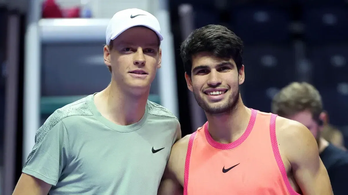 Eugenie Bouchard's Two-Word Reaction to Carlos Alcaraz's Dramatic Hairstyle Change Goes Viral 1 Jannik Sinner, Carlos Alcaraz