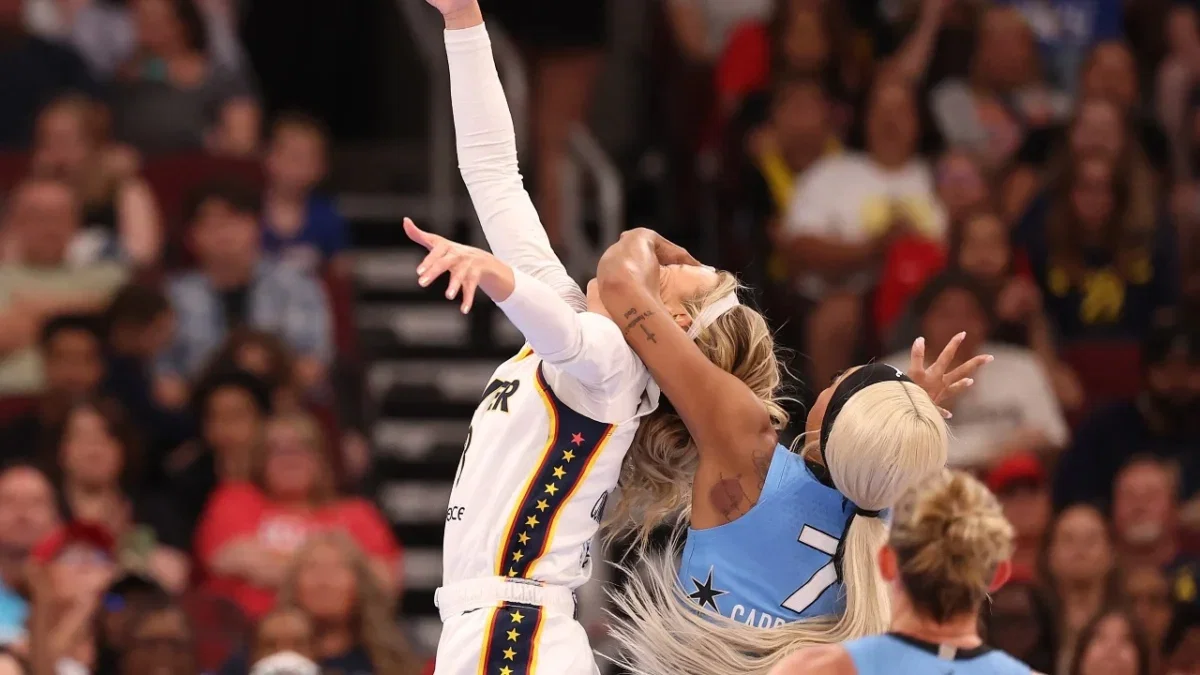 "No Reason to Play That Card" - DiJonai Carrington Accuses WNBA of Racism After Getting Ejected Against Fever, Gets Called Out By Sophie Cunningham 1 DiJonai Carrington foul on Sophie Cunningham