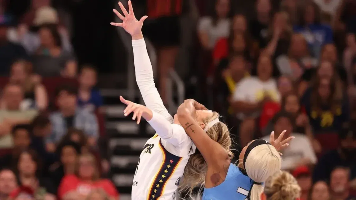 Riley Gaines Claims DiJonai Carrington Used ‘Black Privilege’ to Defend Hard Foul on Sophie Cunningham 1 Sophie Cunningham being fouled by DiJonai Carrington