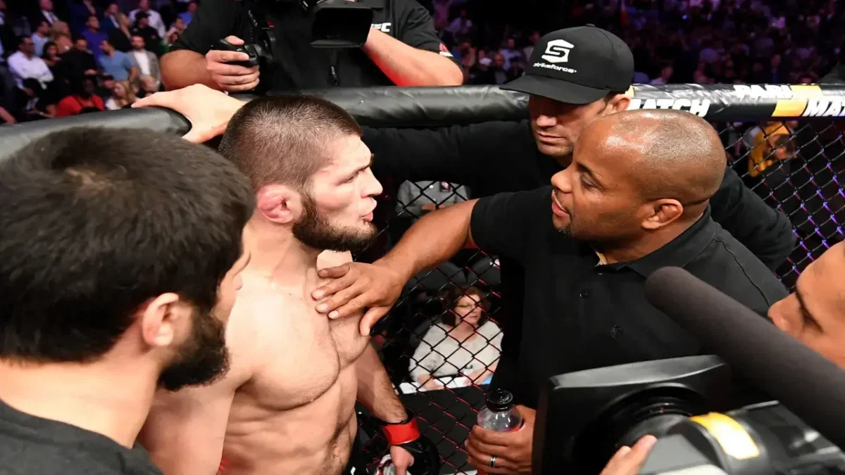 Daniel Cormier Reveals 'Dark Reality Check' He Faced During Heated Rivalry With Jon Jones 1 Daniel Cormier and Khabib Nurmagomedov at UFC 229