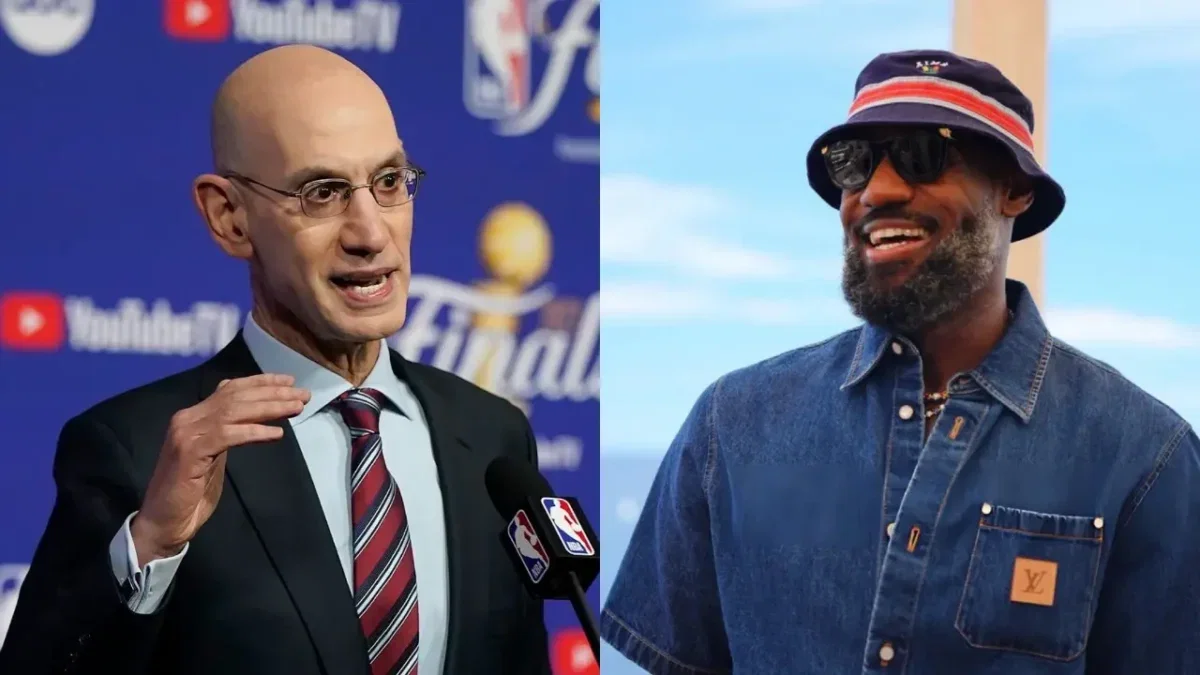 LeBron James Is Still 'Face of NBA,' Claims Analyst After 76ers Dominate Opening Night & Christmas Day Games 1 Adam Silver and LeBron James
