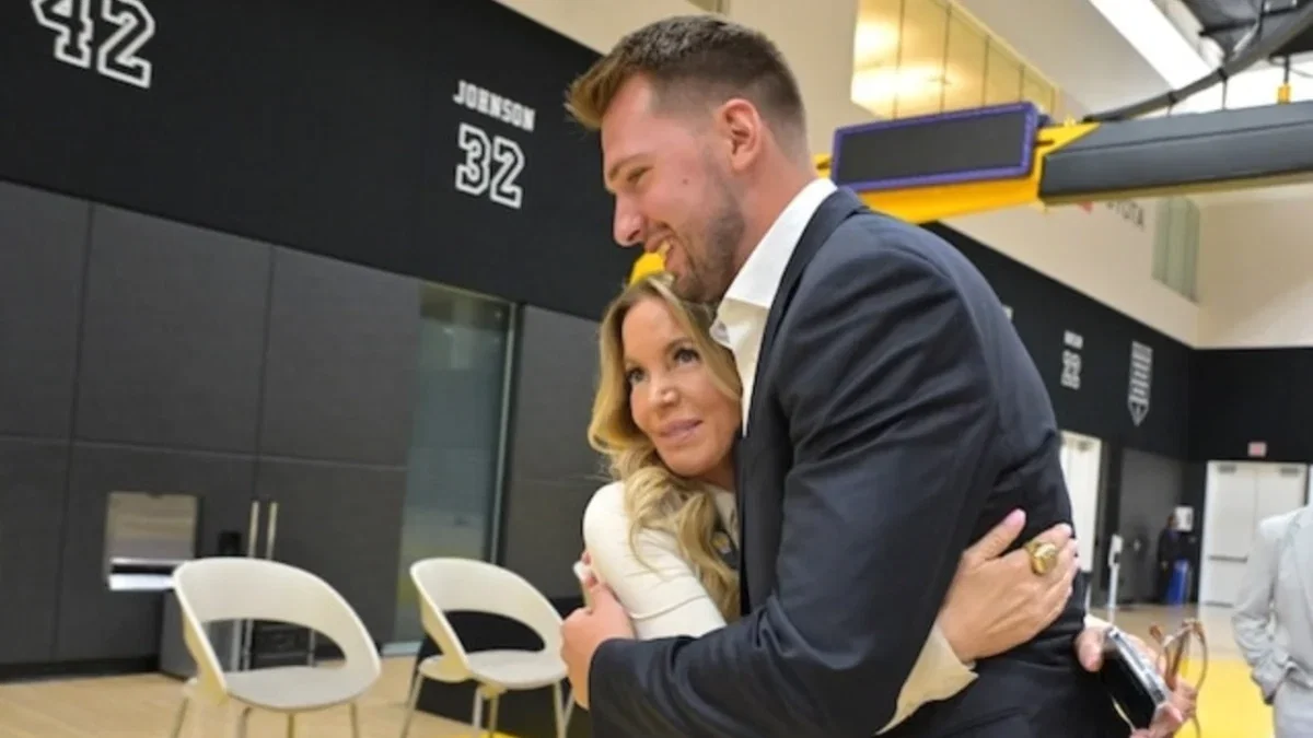 Jeanie Buss to Remain Lakers Governor Despite New Owners Taking Over After Record $12.5 Billion Sale 1 Jeanie Buss hugging Luka Doncic