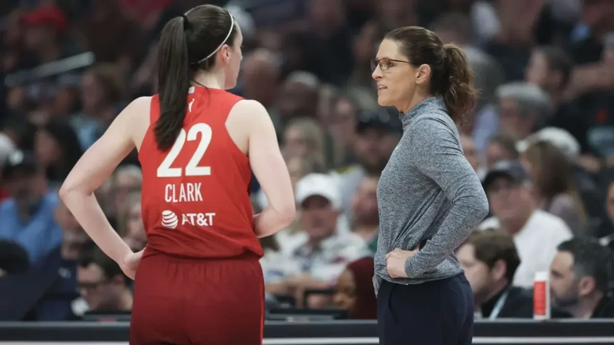 Fever Crowd’s Cheers for Stephanie White Prompt ‘Fake’ Accusations - "Crowd Was Perfectly Still" 1 Caitlin Clark with White