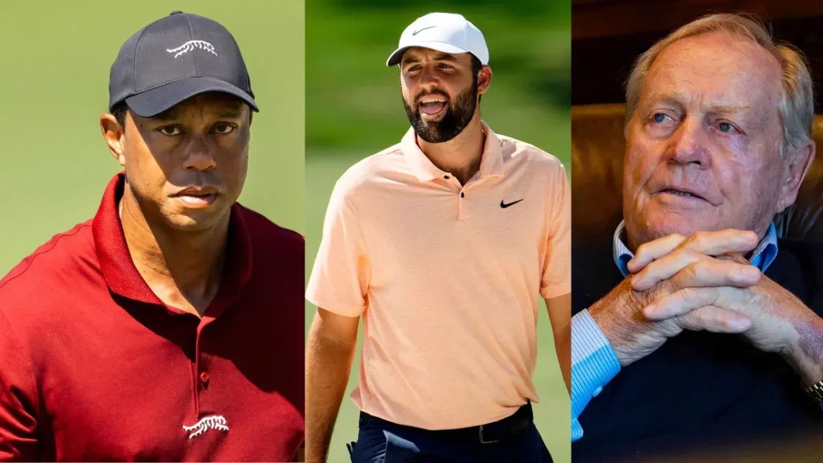Former Masters Champion Hails Scottie Scheffler Following His Dominant Victory at 2026 FedEx St. Jude Championship 1 Tiger Woods, Scottie Scheffler and Jack Nicklaus
