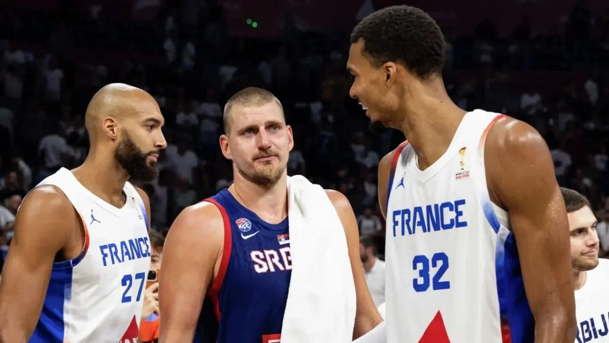 Nikola Jokic's Embarrassing Lack of Effort While France Scores Game-Winner Baffles Fans - "Sloth" 1 Rudy Gobert, Nikola Jokic, and Victor Wembanyama