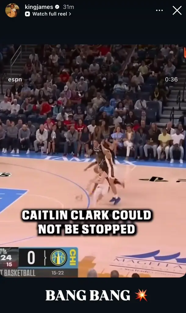 Caitlin Clark Shrugs Off DiJonai Carrington’s Bump, Explodes for 37 in Fever Victory 2 LeBron James' reaction