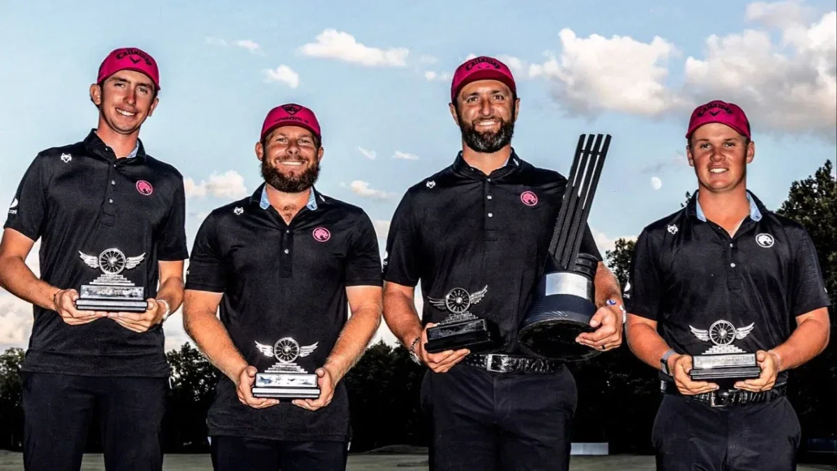 Former World No.1 Jon Rahm Gives Cheeky Response to Question About His Future After LIV Finale 1 Tom McKibbin, Tyrrell Hatton, Jon Rahm and Caleb Surratt