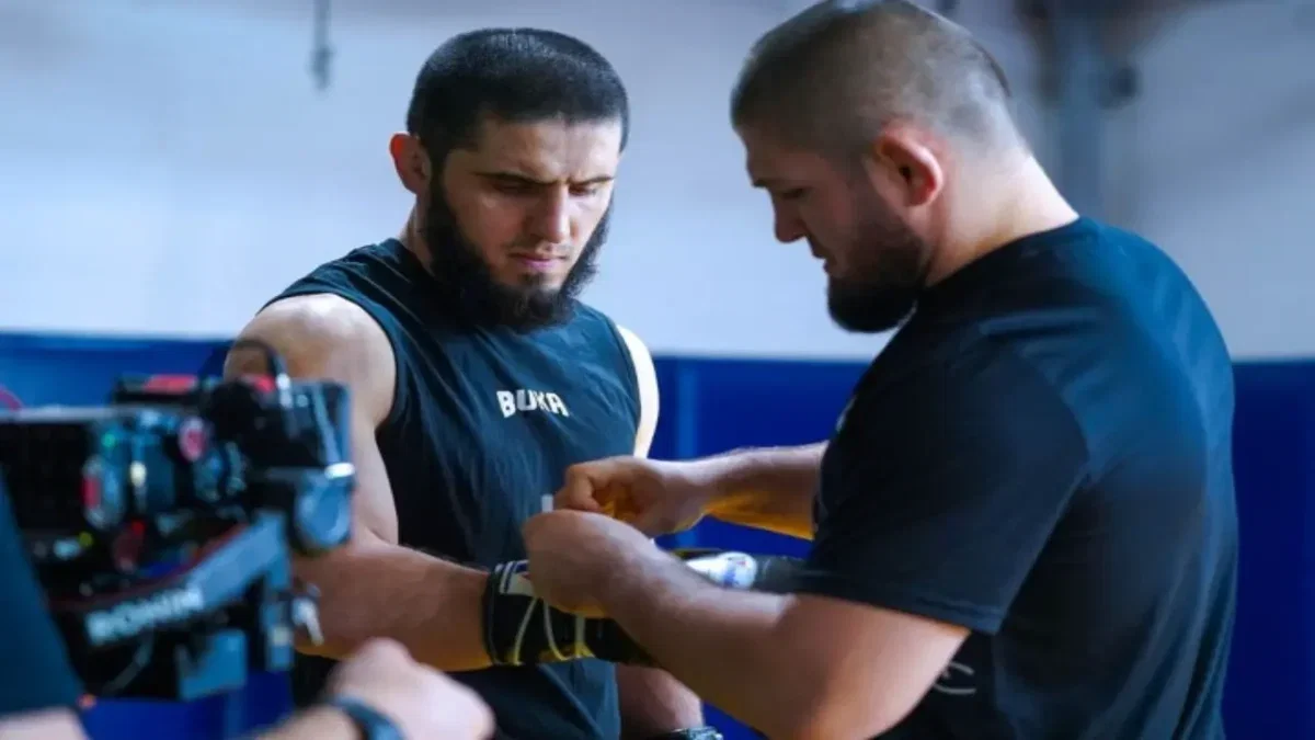 "Wasn't Happy About My Success" - Islam Makhachev Calls Out Merab Dvalishvili's Criticism of His UFC 330 Celebration 1 Islam Makhachev and Khabib Nurmagomedov