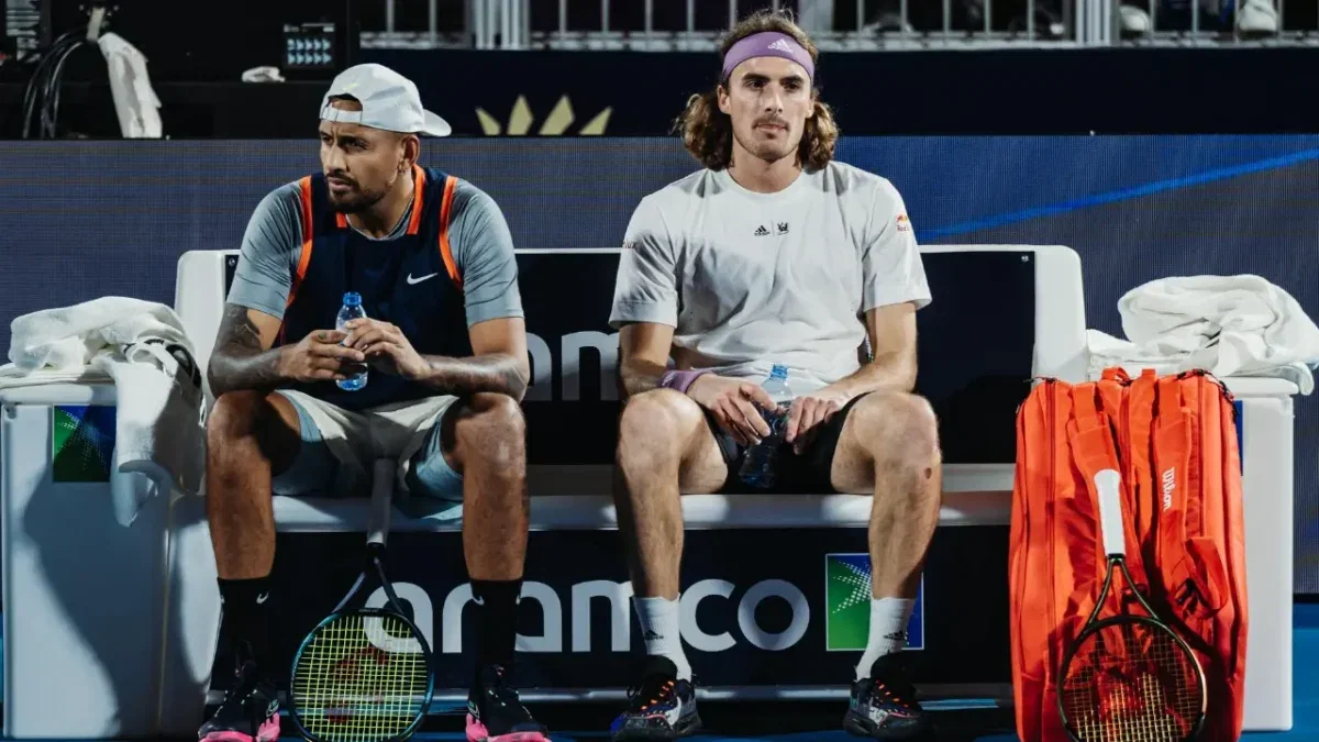 Nick Kyrgios Getting One-Month Ban for Positive Cocaine Test Sparks Wild Reactions - "Don't Believe in a Clean Sport Anymore" 2 Nick Kyrgios and Stefanos Tsitsipas