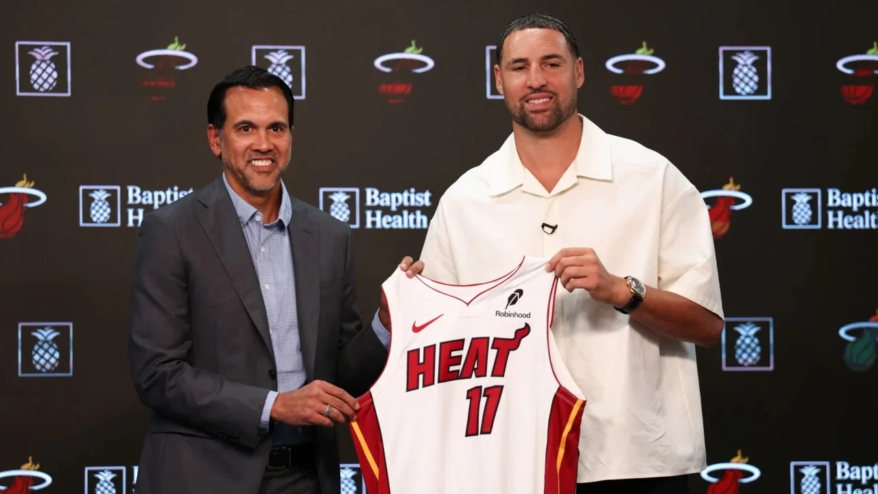 Klay Thompson’s Excitement on 1st Day With Heat Goes Viral: “What’s the Heat’s Single-Season 3 Point Record”