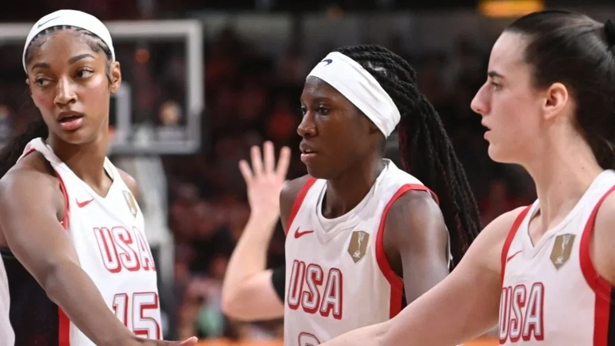 Caitlin Clark Showers Praise for Longtime Rival and USA Teammate Angel Reese: "We're Both Fiery Competitors" 1 Reese, Rhyne Howard, and Clark
