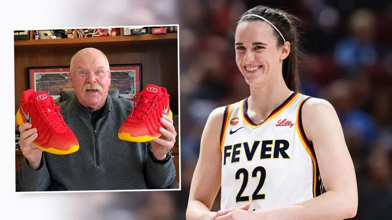 Andy Reid Getting 1st Caitlin Clark Chiefs-Inspired Shoes Draws Patrick Mahomes & Travis Kelce’s Reactions