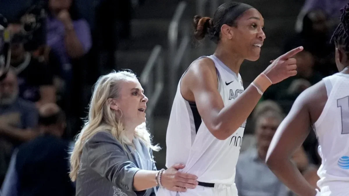 Natasha Cloud Suggesting Fever Fan Pointing Finger at A'ja Wilson Is a Woman Beater Angers Social Media - "Irresponsible Speculation" 2 Becky Hammon and A'ja Wilson
