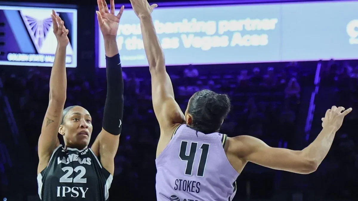A'ja Wilson's Mother Gets Heated When Asked About Her 'Love Beats Hate' Sign After Defeating Caitlin Clark's Fever 1 A'ja Wilson battling former teammate Kiah Stokes