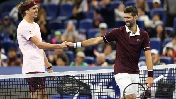 Alexander Zverev and Novak Djokovic