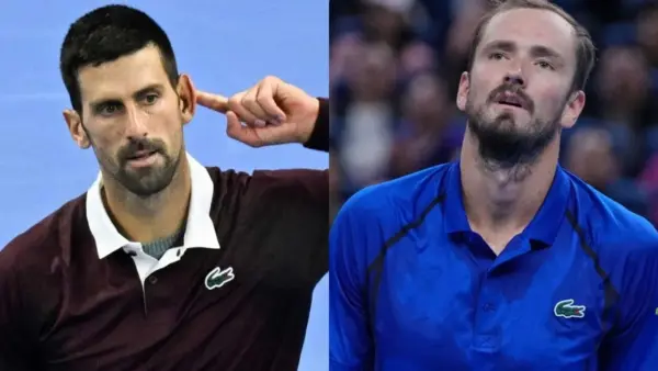 Novak Djokovic, Daniil Medvedev (Image via ATP Tour, Sky Sports)