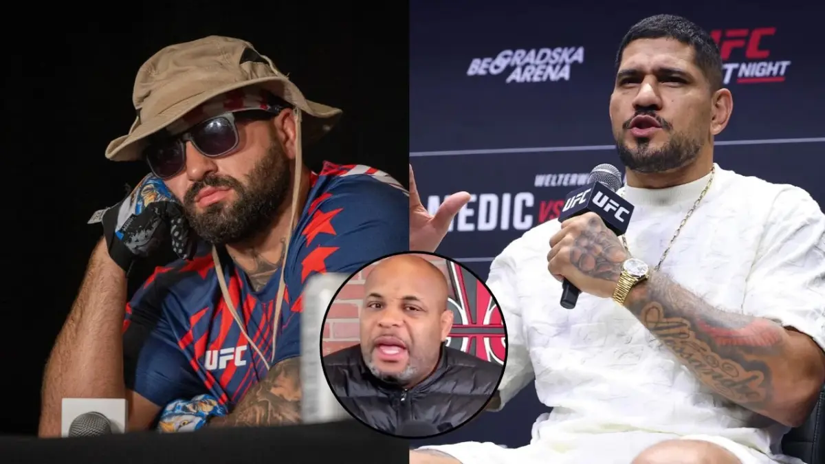Daniel Cormier and Dana White Responds to Alex Pereira for Making Claims About Role in Josh Hokit's Title Shot 1 Josh Hokit and Alex Pereira with Daniel Cormier inside the circle