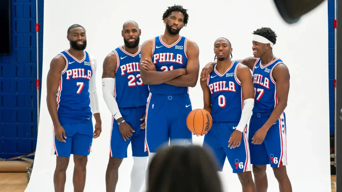 3 Teams Including LeBron James' 76ers Who Can Take the Knicks' Crown 1 Jaylen Brown, LeBron James, Joel Embiid, Tyrese Maxey and VJ Edgecombe