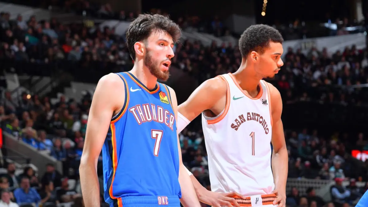 Victor Wembanyama Acknowledges Shooting Struggles in Opening Night Loss to Thunder 1 Chet Holmgren and Victor Wembanyama